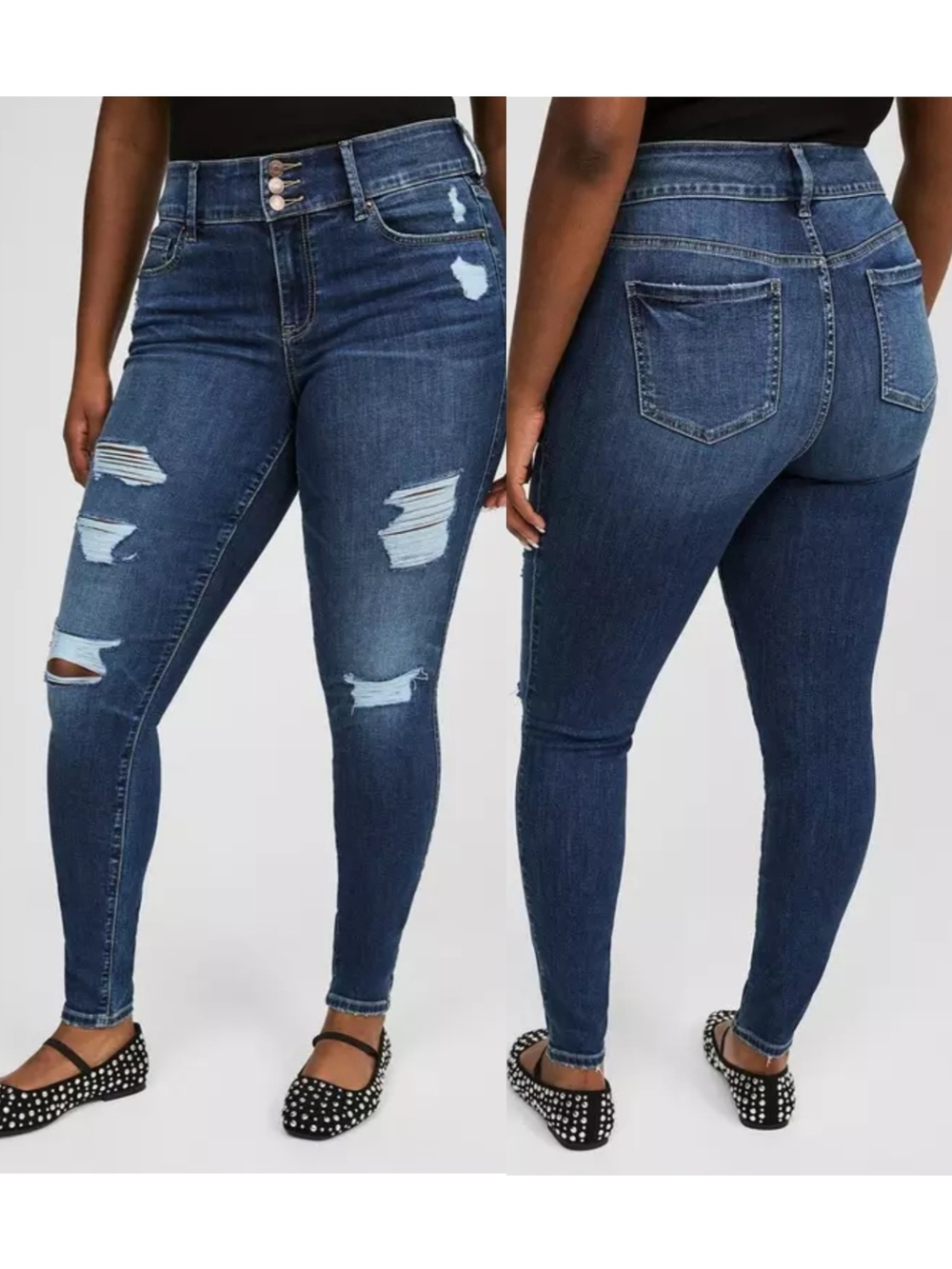 NWT Torrid 14 High-Rise Distressed Skinny Jeggings 3966-